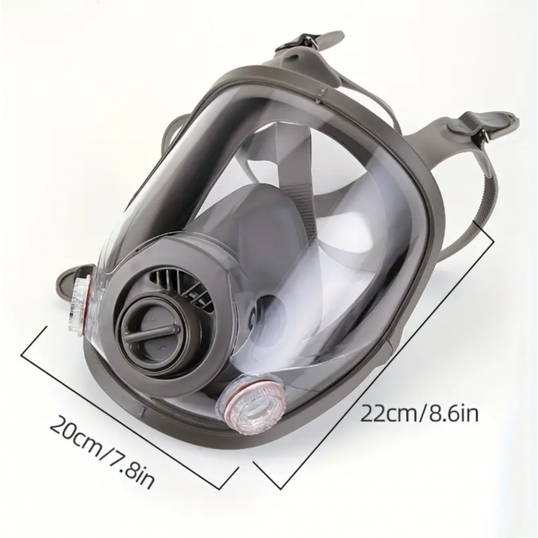 1pc Full Face Gas Mask, Reusable Face Mask, Respirator For Full Face Facepiece Widely Used In Woodworking Spray Paint, Breathable And Washable