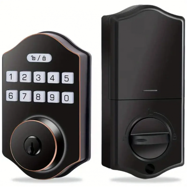 Keyless Entry Door Lock, Electronic Deadbolt With Keypad, Auto Front Door Lock, 100 Users Codes With Anti-Peeking Password, IP54 & Easy Installation Design