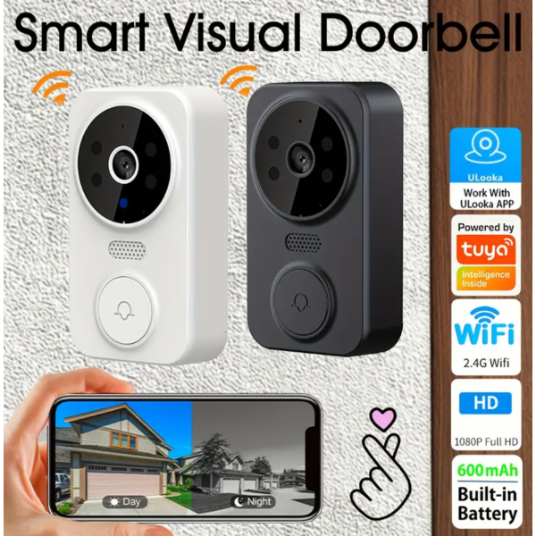  Multi Version 3-in-1 Intelligent Wireless Video Doorbell And Camera, Wide Angle Intelligent Visible WiFi Rechargeable Doorbell, 2-way Audio, Monitoring, Video High-definition Night Vision Home Intelligent Safety Doorbell Camera, Used For Homes, Apartment