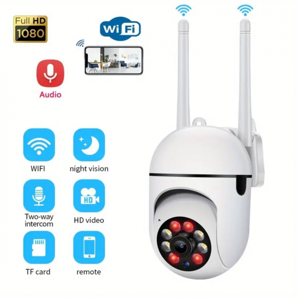 WIFI Surveillance Camera, 360 Degree Intercom 1080p High-definition Home Security Camera, Remote High-definition Night Vision Camera