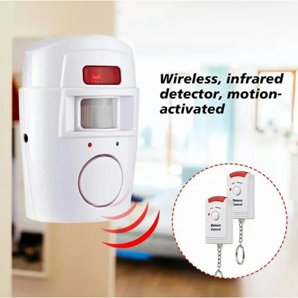 1 Set Smart Home Security PIR Alert Infrared Sensor Alarm System Anti-theft Human Motion Detector 105DB Siren With 2pcs Remote Controller