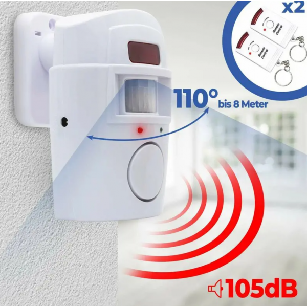 1 Set Smart Home Security PIR Alert Infrared Sensor Alarm System Anti-theft Human Motion Detector 105DB Siren With 2pcs Remote Controller